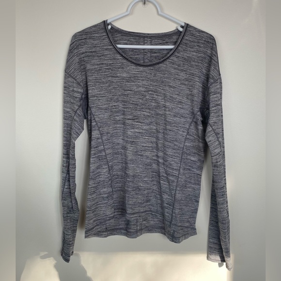 Lululemon Sweat Embrace Long Sleeve - Space Dye Camo Seal Grey Deep Coal - Picture 6 of 12
